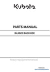 Kubota BL4520 Backhoe Parts Manual PDF