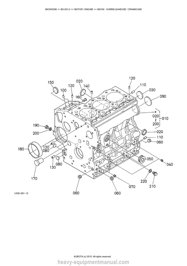 Kubota BX-261-C Tractor Parts Manual PDF