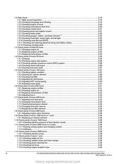 Kubota BX1880, BX2380, BX2680 Tractor Mower Workshop Service Manual PDF Download
