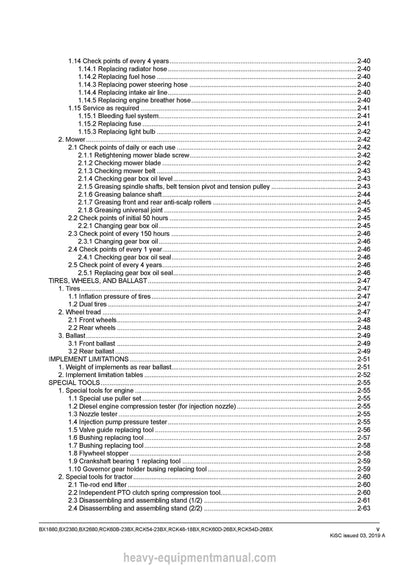 Kubota BX1880, BX2380, BX2680 Tractor Mower Workshop Service Manual PDF Download
