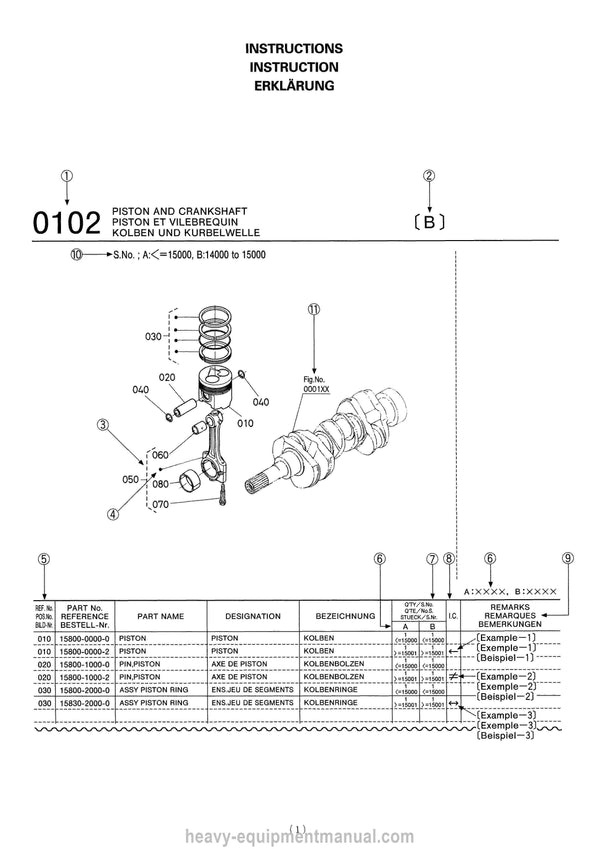Kubota D1703 Diesel Engine Illustrated Parts Manual PDF
