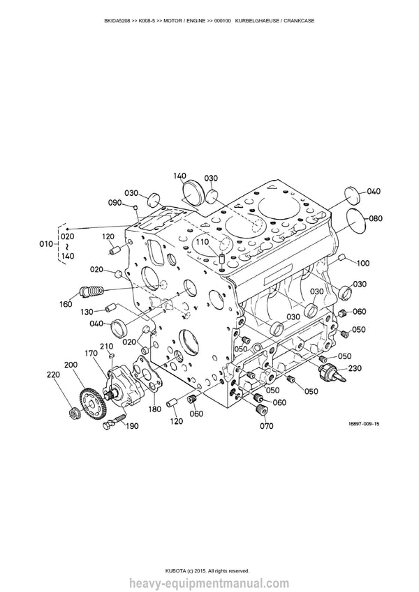 Kubota K008-5 Excavator Parts Manual PDF
