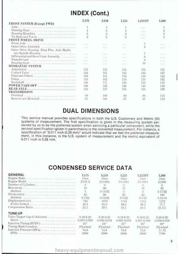 Kubota L175 L210 L225 L225DT L260 Tractor Workshop Manual PDF Download