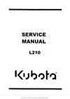 Kubota L210 Tractor Service Manual PDF Download