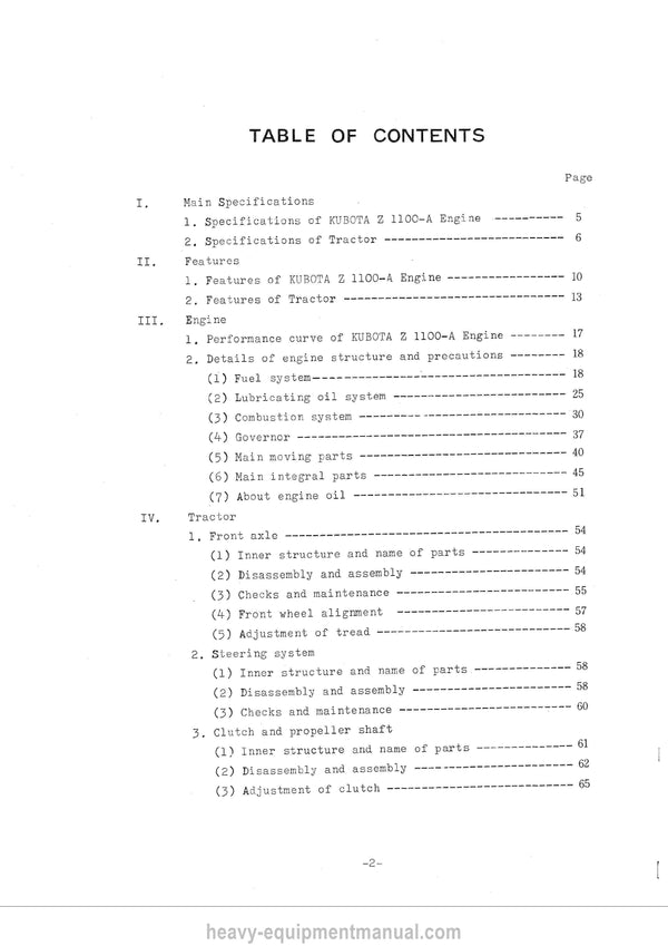 Kubota L210 Tractor Service Manual PDF Download