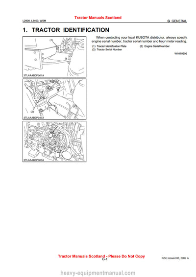 Kubota L2800 L3400 Tractor Workshop Service Manual (9Y011-13193) PDF Download