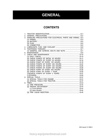 Kubota L3800 Tractor Workshop Service Manual PDF Download