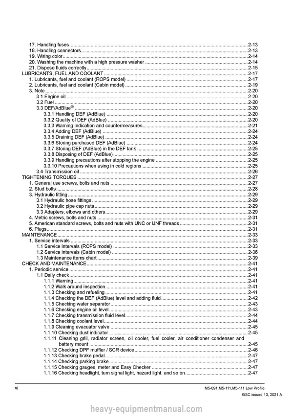 Kubota M5-091 M5-111 Low Profile M5-111 Tractor Workshop Manual (9Y111-12857) PDF Download