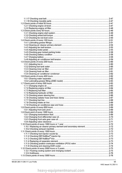 Kubota M5-091 M5-111 Low Profile M5-111 Tractor Workshop Manual PDF Download