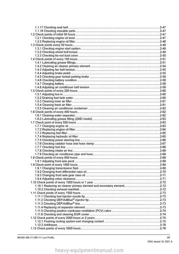 Kubota M5-091 M5-111 Low Profile M5-111 Tractor Workshop Manual PDF Download