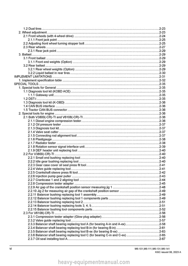 Kubota M6-101 M6-111 M6-131 M6-141 Tractor Workshop Manual PDF Download