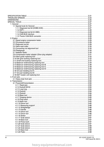 Kubota M7-132 M7-152 M7-172 Tractor Workshop Service Manual PDF Download