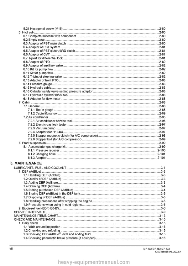 Kubota M7-132 M7-152 M7-172 Tractor Workshop Service Manual PDF Download