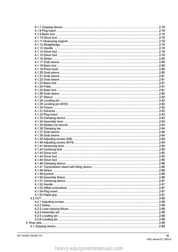 Kubota M7-134 M7-154 M7-174 Tractor Workshop Service Manual (9Y111-27841) PDF Download