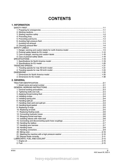 Kubota M7001 Tractor Workshop Service Manual (9Y111-12188) PDF Download