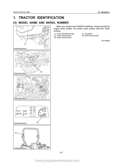 Kubota MX4700 MX5100 Tractor Workshop Service Manual (9Y111-00874) PDF Download
