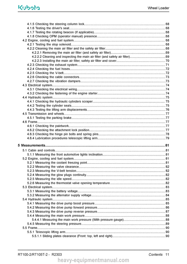 Kubota RT100-2 RT105T-2 Wheel Loader Service Manual PDF Download