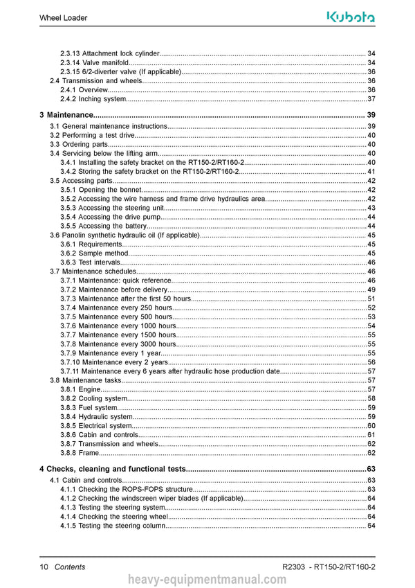 Kubota RT150-2 RT160-2 Wheel Loader Service Manual PDF Download