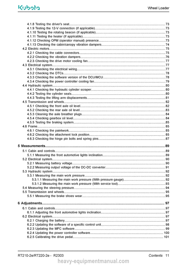 Kubota RT210-2e RT220-2e Wheel Loader Service Manual PDF Download