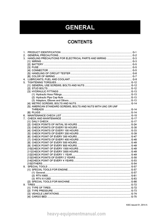 Kubota RTV-X900 RTV-X1120 Utility Vehicle Workshop Service Manual (9Y111-09461) PDF Download