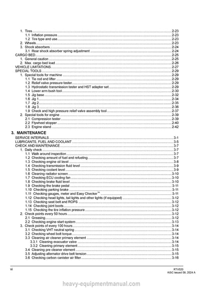 Kubota RTV520 Utility Vehicle Workshop Service Manual PDF Download