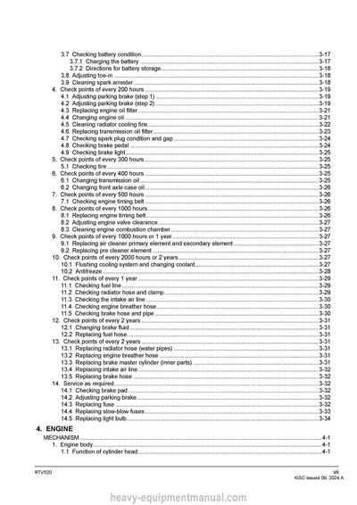 Kubota RTV520 Utility Vehicle Workshop Service Manual PDF Download