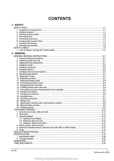 Kubota RTV520 Utility Vehicle Workshop Service Manual (9Y111-21534) PDF Download