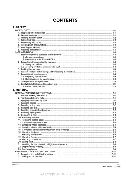 Kubota SVL75-3 Compact Track Loader Workshop Service Manual (RY911-31065 Year 2024)