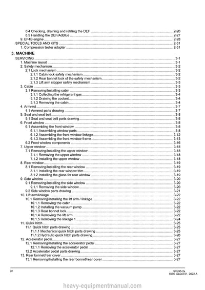 Kubota SVL95-2S Compact Track Loader Workshop Service Manual (RY911-31030 Year 2022)