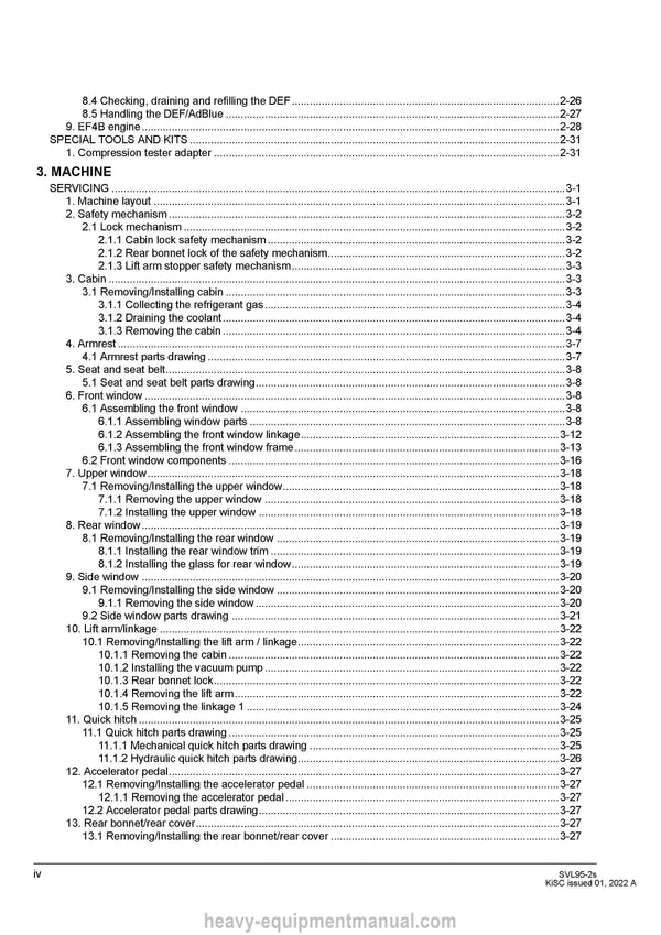 Kubota SVL95-2S Compact Track Loader Workshop Service Manual (RY911-31030 Year 2022)