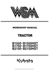 Kubota Tractor B1550 to B2150HST Workshop Manual Code Number 97897-10226