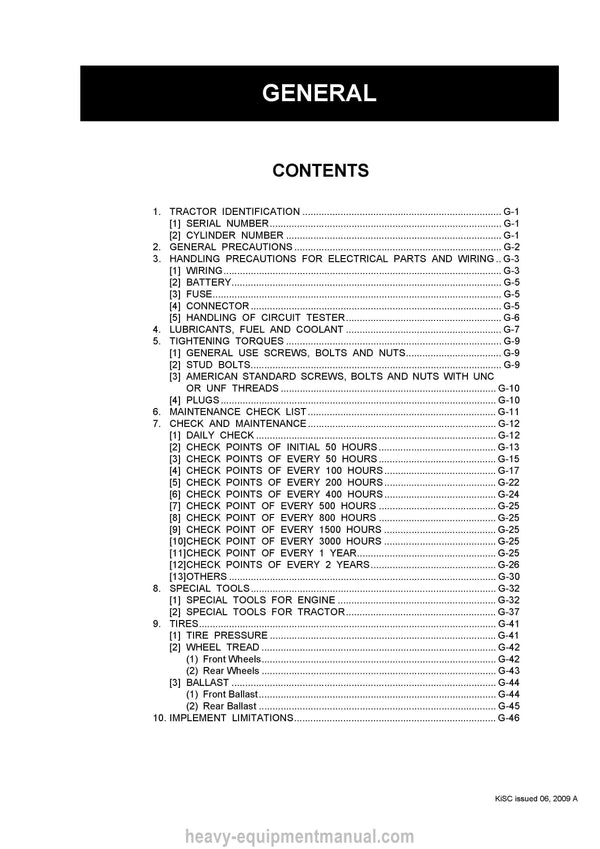 Kubota Tractor BX1860 to LA243 Workshop Manual 
