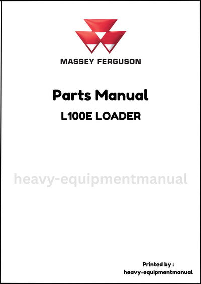 Massey Ferguson L100E LOADER Parts Manual - Download PDF