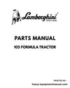 Lamborghini 105 Formula Tractor Parts Manual - Pdf Download
