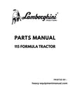 Lamborghini 115 Formula Tractor Parts Manual - Pdf Download