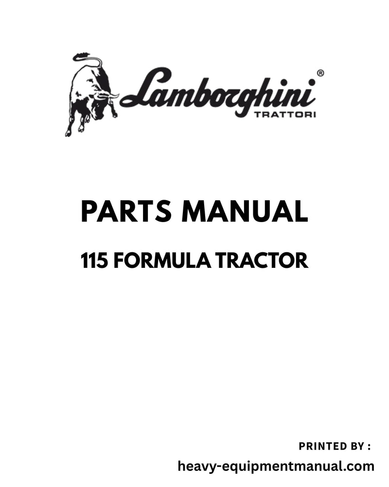 Lamborghini 115 Formula Tractor Parts Manual - Pdf Download