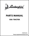 Lamborghini 1306 Tractor Parts Manual - Pdf Download