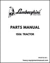 Lamborghini 1506 Tractor Parts Manual - Pdf Download