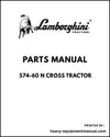 Lamborghini 574-60 N CROSS Tractor Parts Manual - Pdf Download