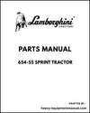 Lamborghini 654-55 SPRINT Tractor Parts Manual - Pdf Download