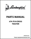Lamborghini 674-70 N CROSS Tractor Parts Manual - Pdf Download
