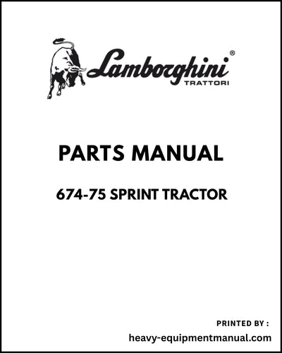 Lamborghini 674-75 SPRINT Tractor Parts Manual - Pdf Download