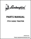 Lamborghini 775-V Agile Tractor Parts Manual - Pdf Download