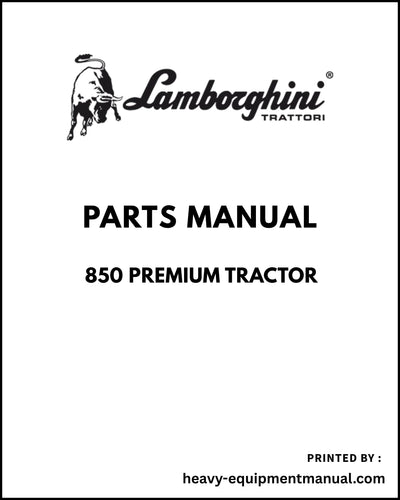 Lamborghini 850 PREMIUM Tractor Parts Manual - Pdf Download