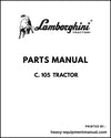 Lamborghini C. 105 Tractor Parts Manual - Pdf Download