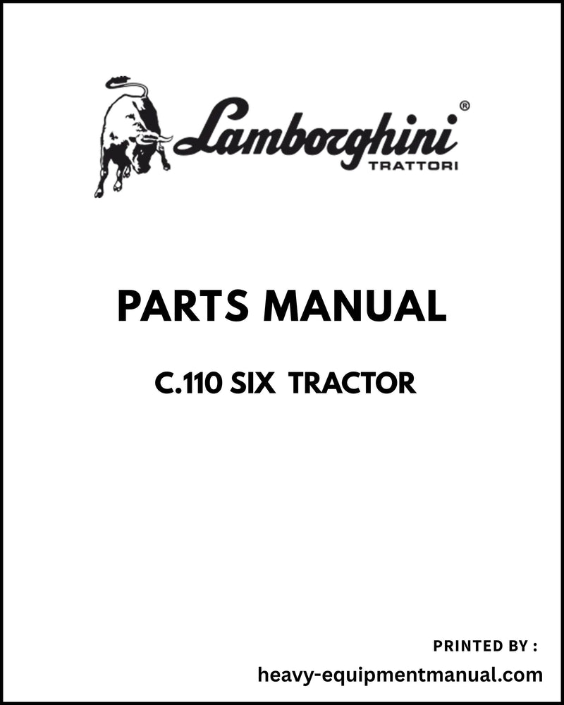 Lamborghini C.110 SIX Tractor Parts Manual - Pdf Download