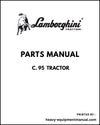 Lamborghini C. 95 Tractor Parts Manual - Pdf Download