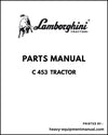 Lamborghini C 453 Tractor Parts Manual - Pdf Download