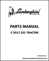 Lamborghini C 503 C 553 Tractor Parts Manual - Pdf Download
