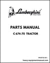 Lamborghini C 674-70 ERGOMATIC Tractor Parts Manual - Pdf Download